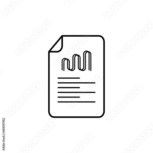 Document icon isolated. Illustration vector of paper outline. Flat icon of file. Business concept for website and app design