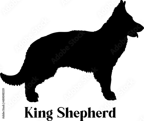 King Shepherd Dog silhouette dog breeds logo dog monogram logo dog face vector