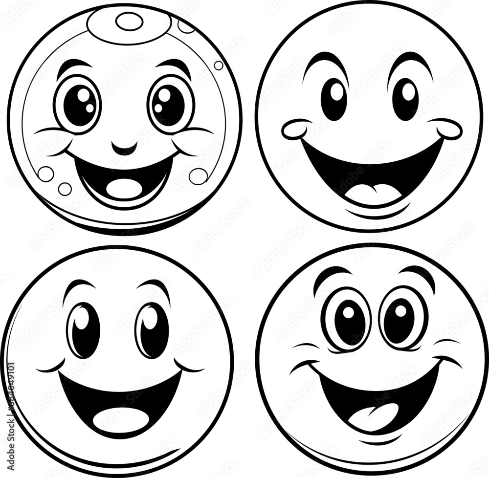Cute emoji coloring page black and white Cute emoji coloring page black and white