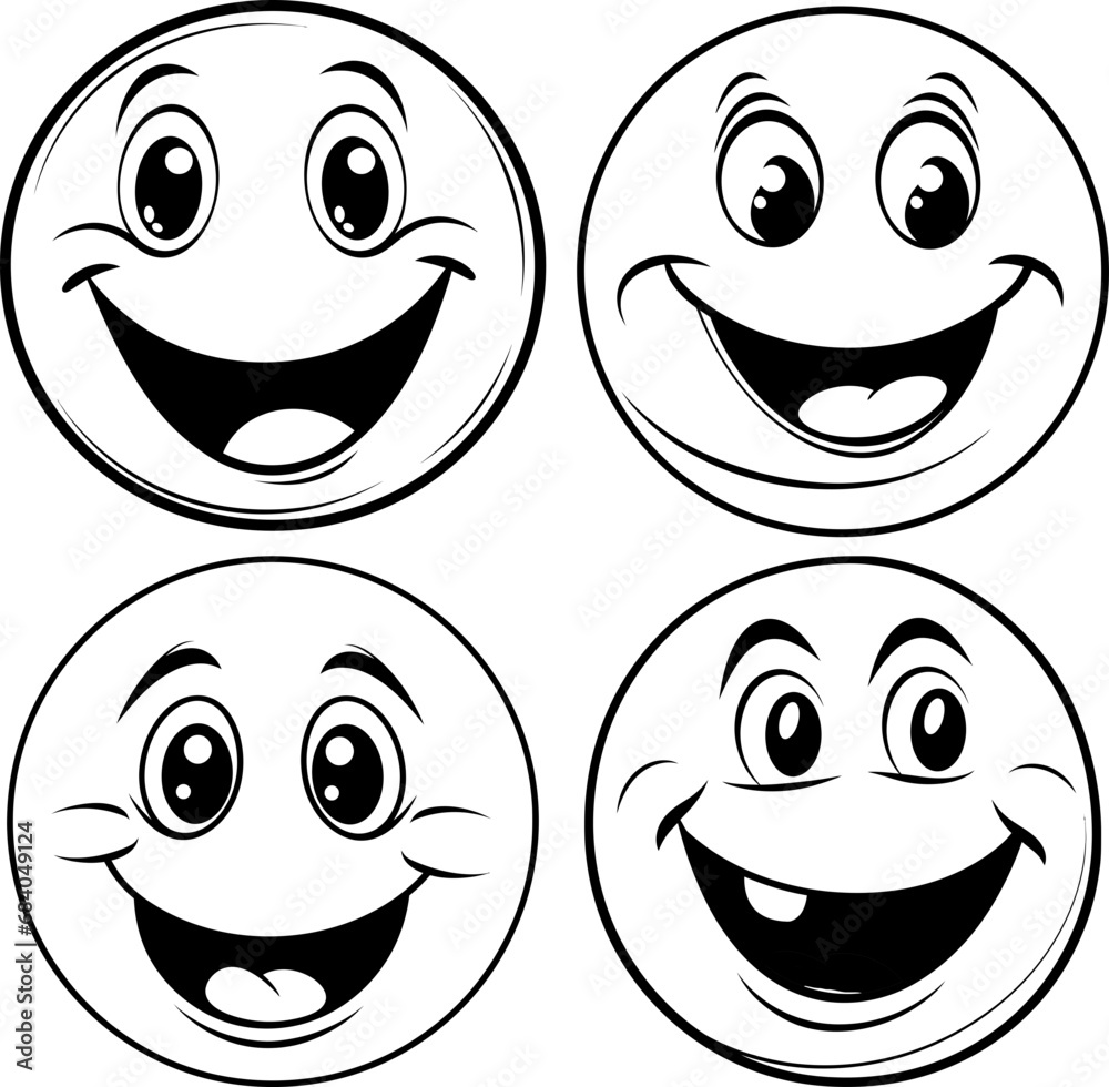 Cute emoji coloring page black and white Cute emoji coloring page black and white