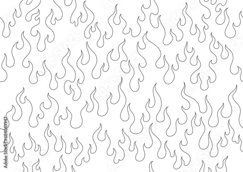 oriental fire pattern seamless wallpaper outline