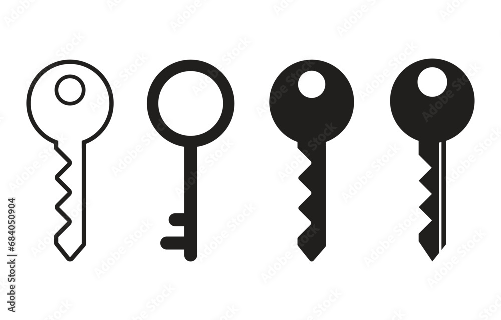 Key icon. Collection of vector symbol on white background. Vector illustration. Key icon. Collection of vector symbol on white background. Vector illustration.