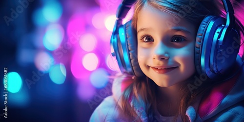child with the acoustic headphones, generative AI