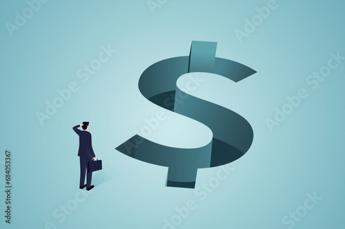 Financial trap, businessman was hesitated to enter the trap.