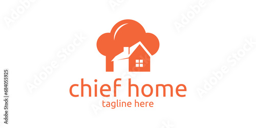 logo combining the shape of a chef's hat and a house.