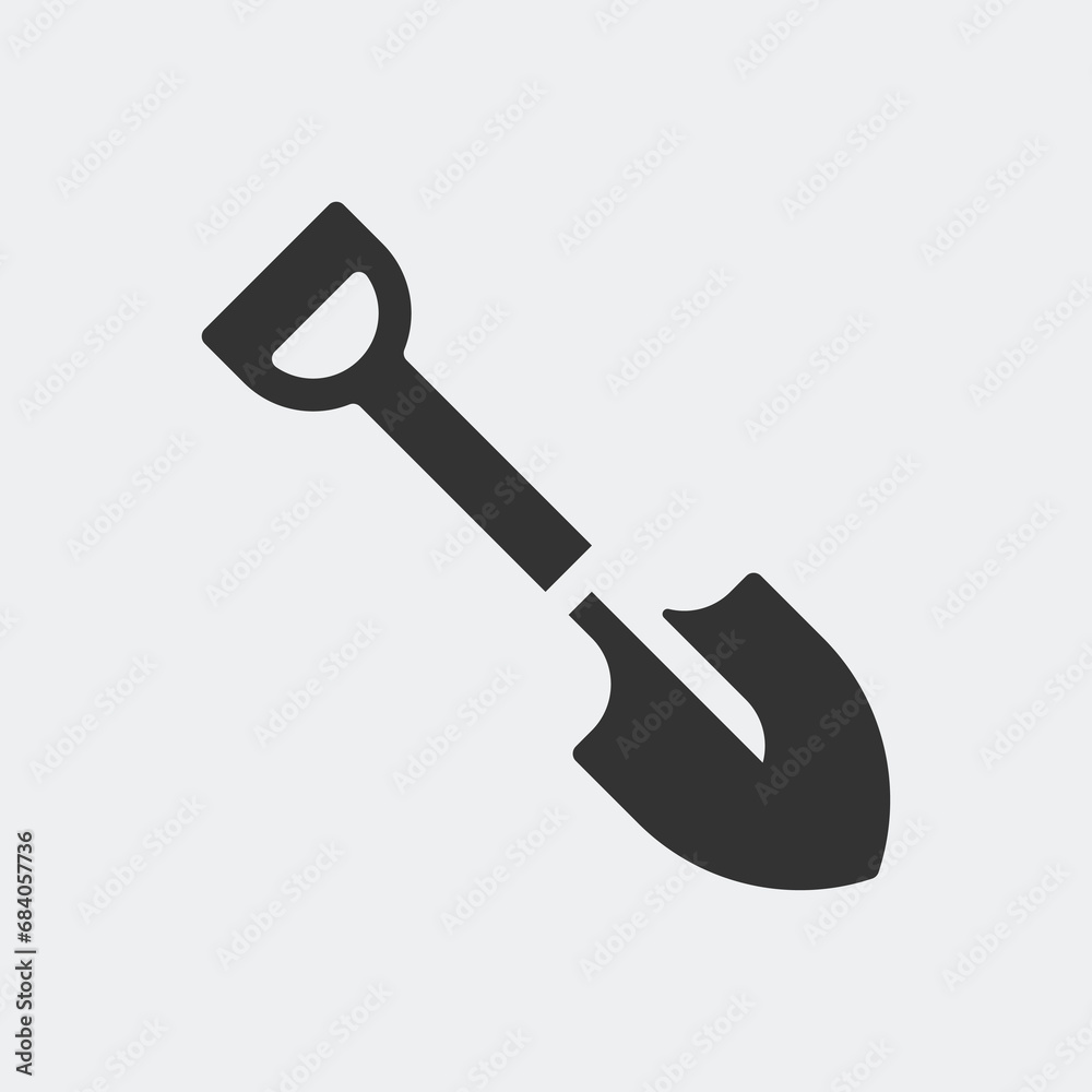 Bayonet shovel. Simple black and white icon