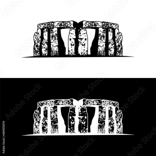 Stonehenge Icon Silhouette Illustration. Prehistoric Monument Vector Graphic Pictogram Symbol Clip Art