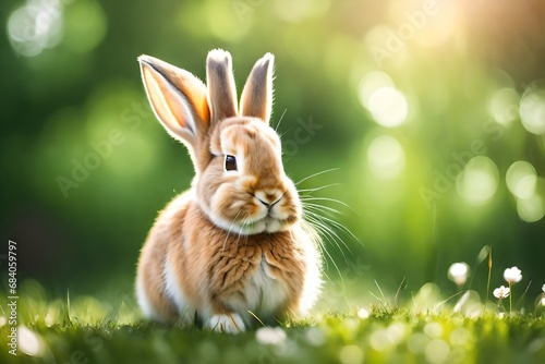 rabbit in the grass © qaiser