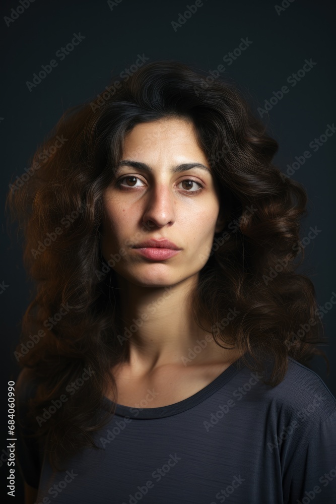 Gorgeous israeli young woman looking at the camera on gray background