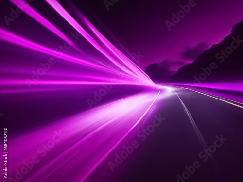trails on the road purple pink. multicolor stripes on the road. generative ai