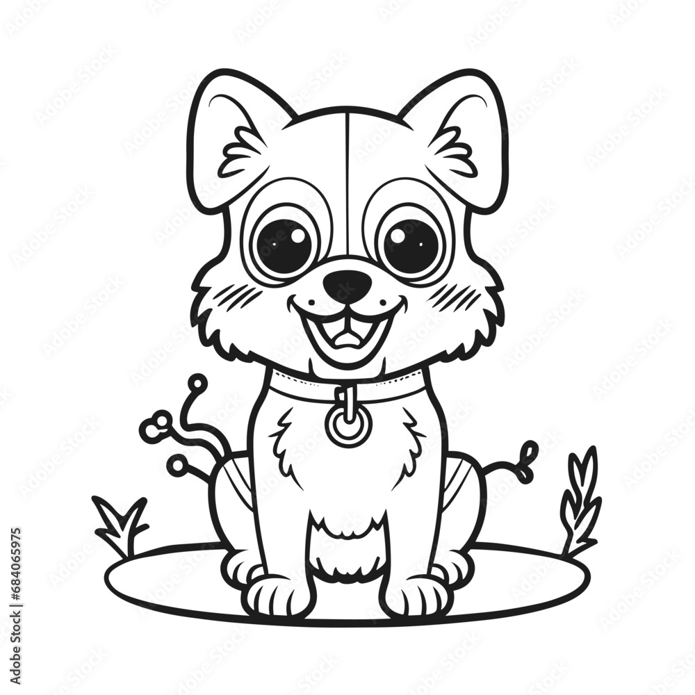 Dog Outline vector artwork, cartoon illustration, vector art, black and white, cartoon animal artwork Dog Outline vector artwork, cartoon illustration, vector art, black and white, cartoon animal artwork