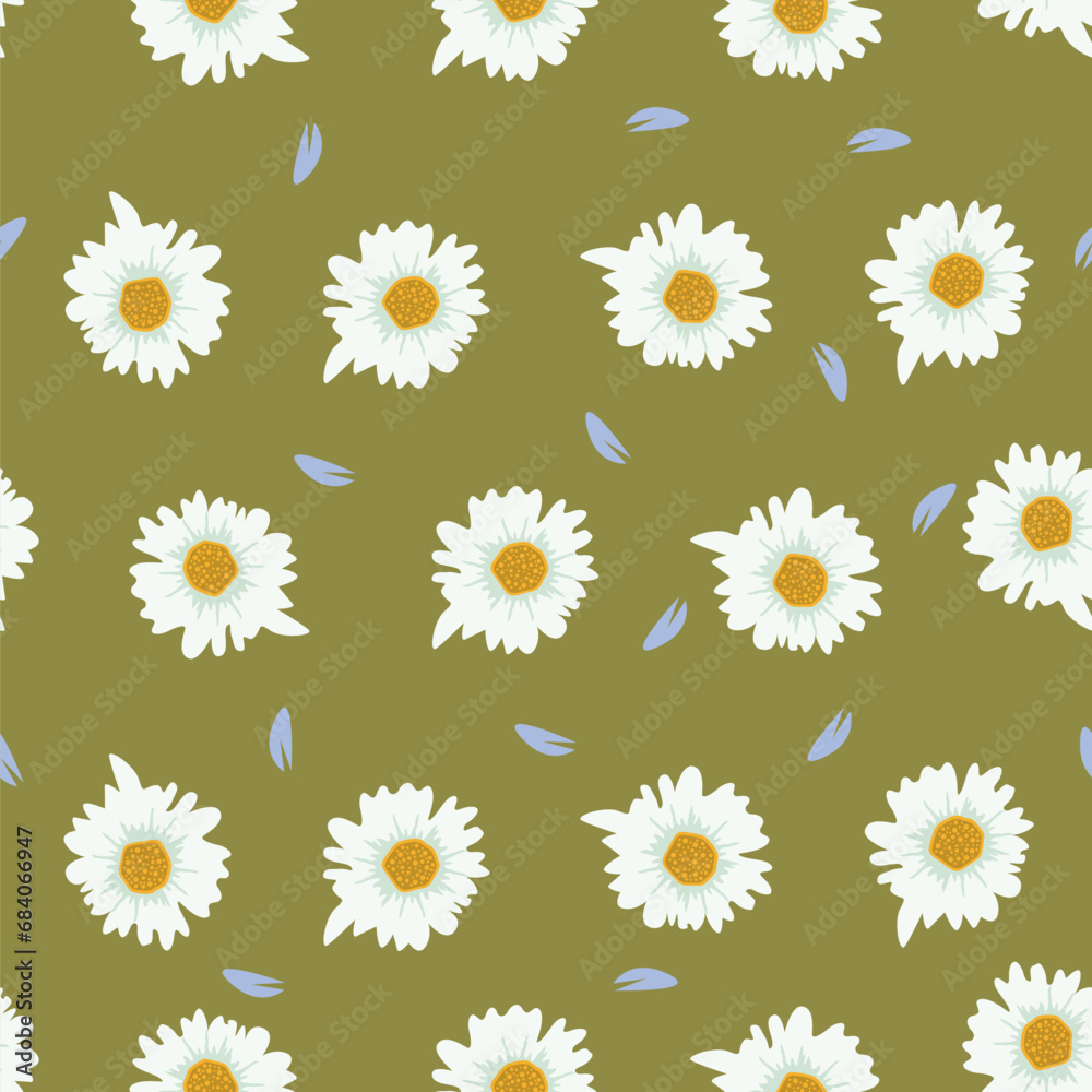 Vintage seamless background pattern. Rose, poppy, small flowers background for fashion, wallpapers