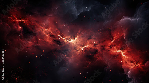 Vibrant red galaxy on a web design background perfect for digital marketing. Generative Ai