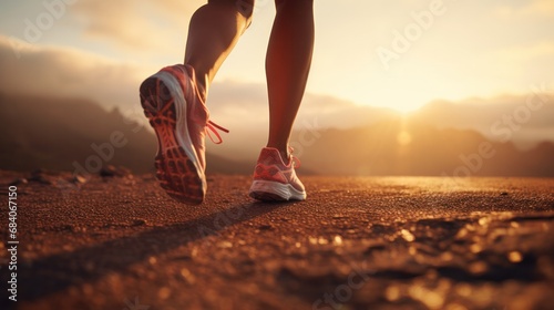 runner running on seaside beach on sunset, fitness runner during outdoor workout. Jogging at outdoors. running for exercise. fitness, silhouette, sunrise, exercise, fitness, health, generate by AI.