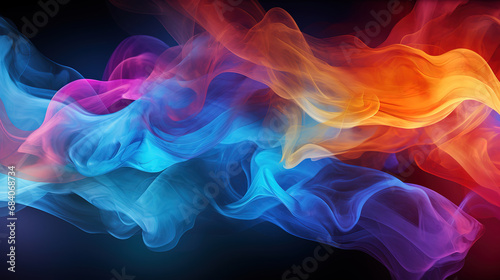 Absract colorful fantasy smoke background, Bright color. Generative Ai