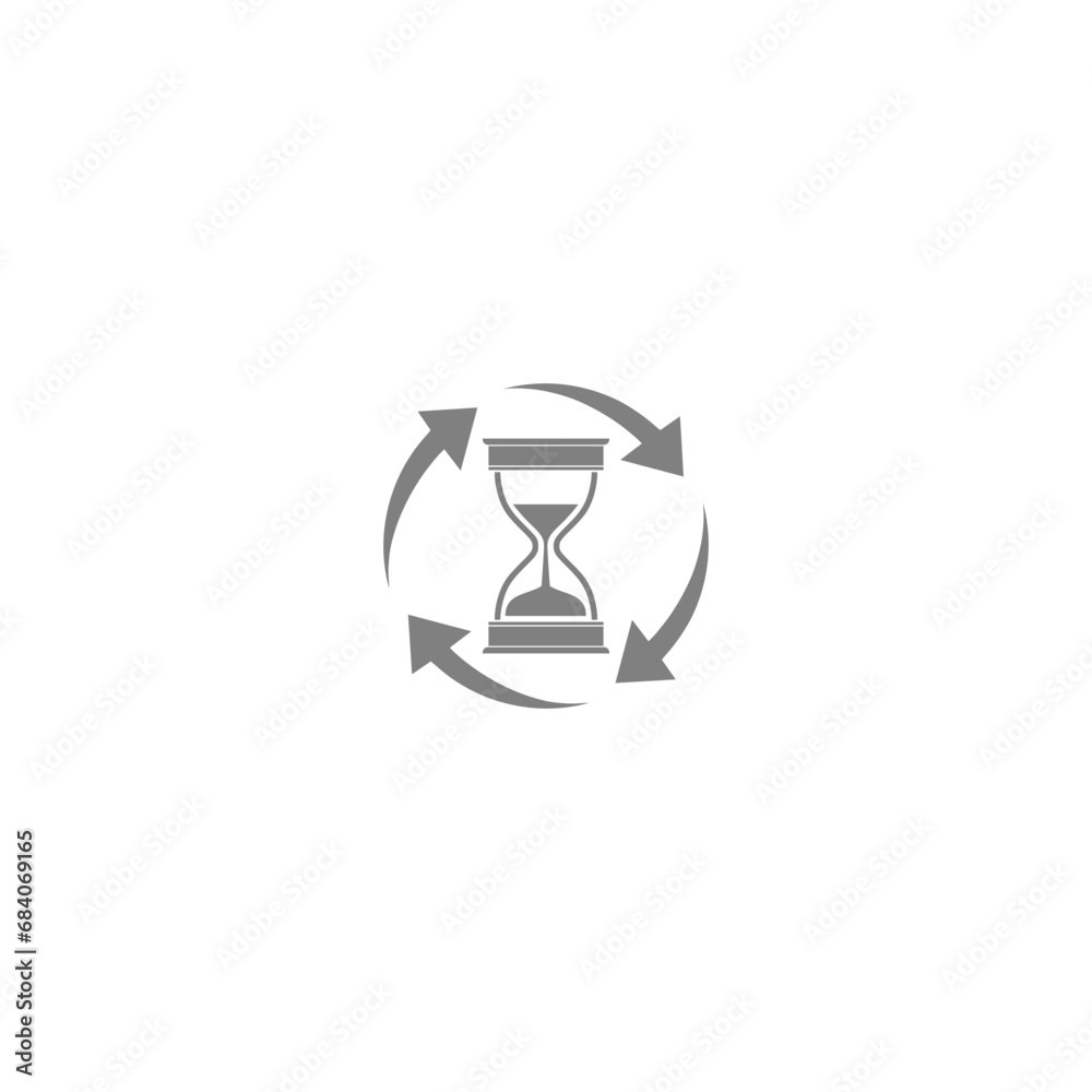 Hourglass sand clock icon isolated on white background Hourglass sand clock icon isolated on white background