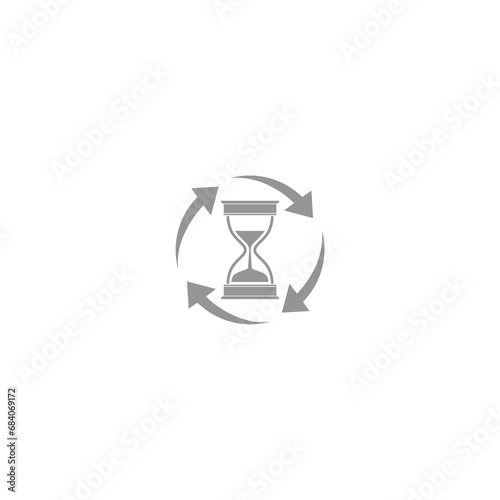 Hourglass sand clock icon isolated on white background