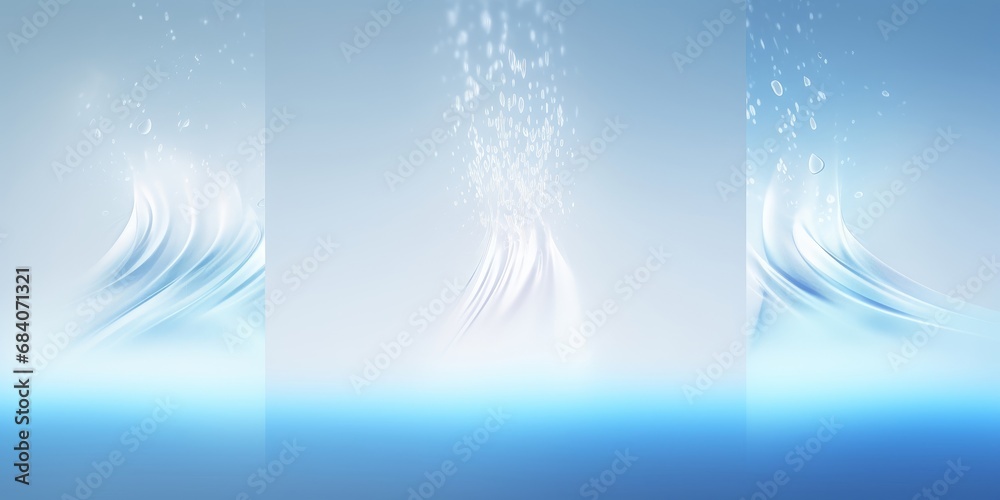 Ice stream of air set of  elements on a light background. Abstract light effect blowing from air conditioner, purifier and humidifier for cooling. Dynamic blurred motion of stream with, Generative AI 