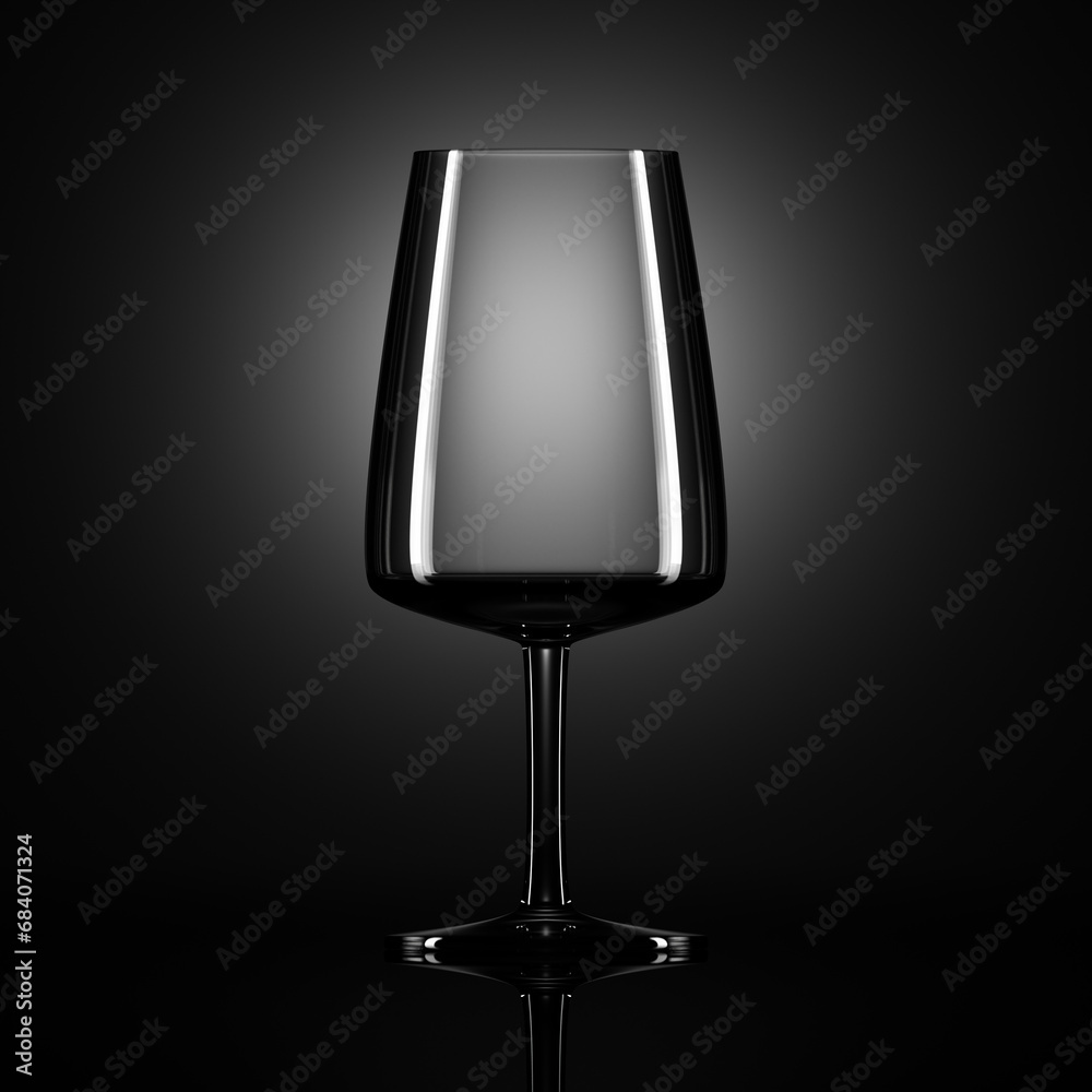 Empty wine glass close-up on a studio table. Empty wine glass close-up on a studio table.