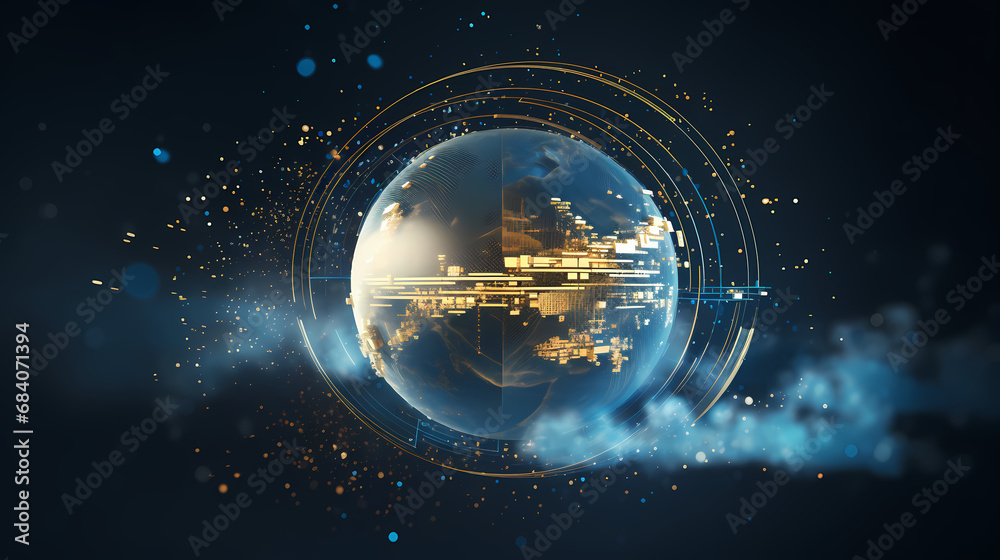 Obraz premium Futuristic Data Sphere: The Core of Cloud Technology