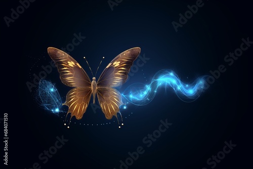 Evolution of a butterfly in a digital futuristic style. Insect life cycle, transformation from caterpillar to butterfly. The concept of a successful startup or investment or business, Generative AI  © Picture Pro Fusion
