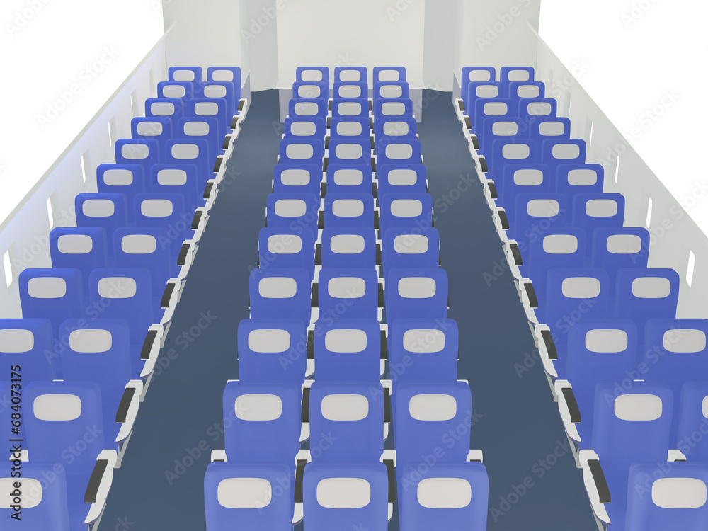 Obraz premium 誰もいない飛行機内の座席
