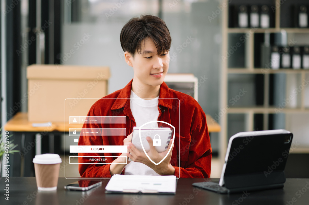 Cyber security concept, Login, User, identification information security and encryption, secure access to user's personal information . Cyber security concept, Login, User, identification information security and encryption, secure access to user's personal information .