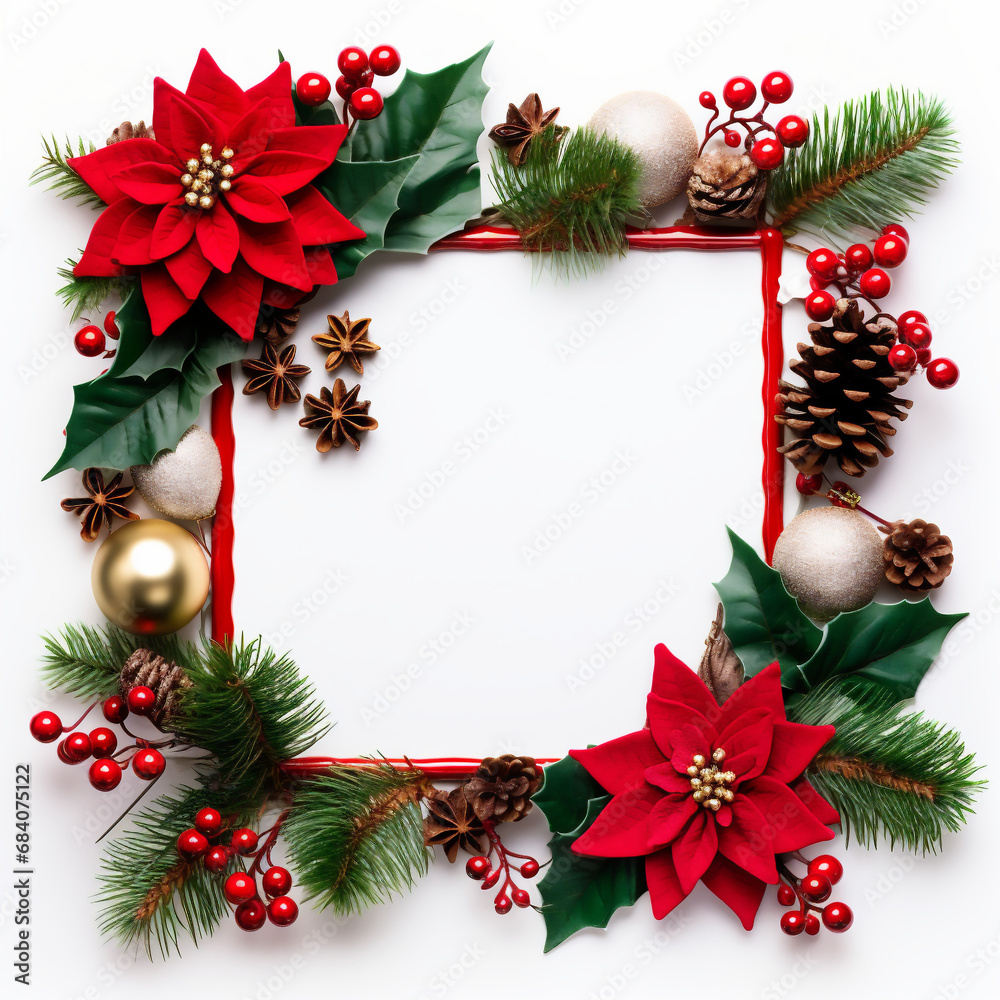 classic red and green Christmas holiday frame classic red and green Christmas holiday frame