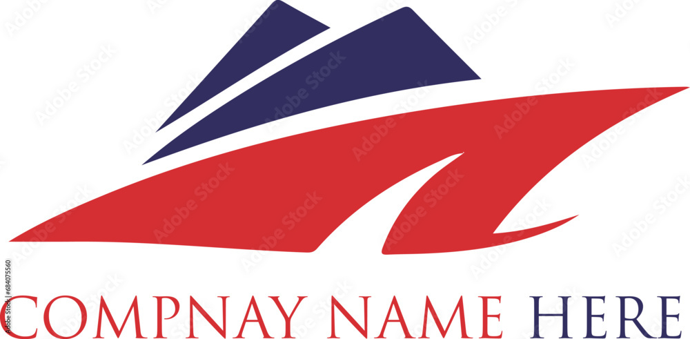 Fototapeta premium yacht boat ship logo design.