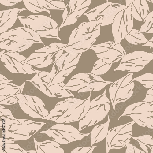 Japanese Wild Leaf Vector Seamless Pattern 