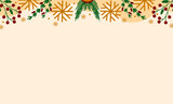 Hand drawn christmas flowers background, banner and template. Vector illustration background.