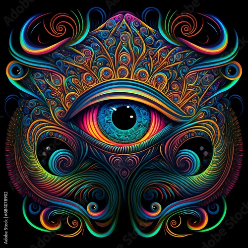 glowing third eye psychedelic design photo