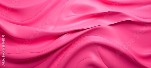 Vibrant Pink Fabric with Bold Wave Pattern - Close Up Shot for Textile and Fashion Design Inspiration Generative AI