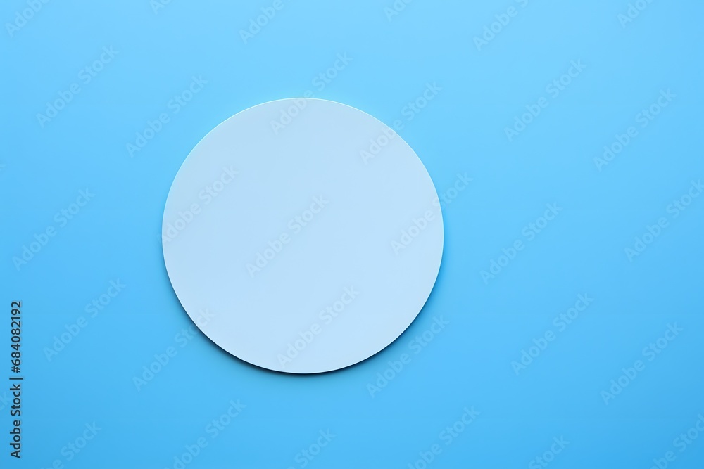 Minimalist White Circle on Blue Background with Copy Space for Text or Logo Design Generative AI
