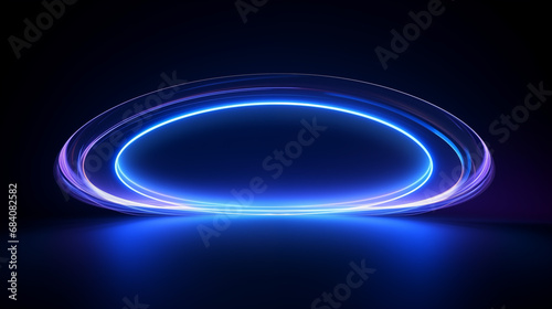 Light blue Twirl. Curve light effect of blue line. Luminous blue circle. Light blue pedistal, podium, platform, table
