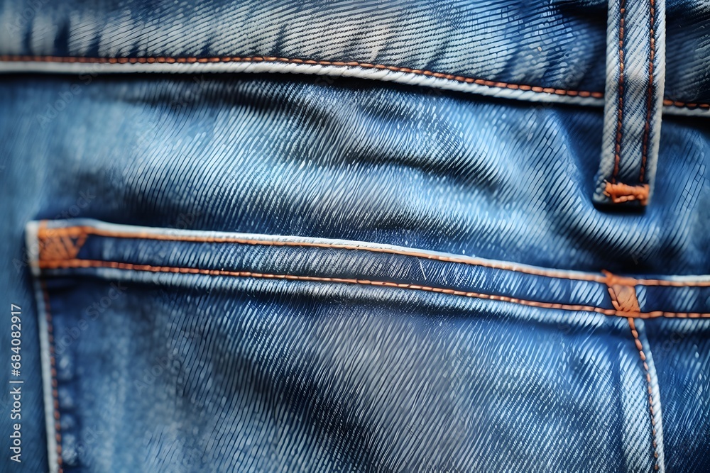 Classic Denim Jeans with Distinctive Button Detail on Back Pocket for Fashionable Casual Wear Generative AI