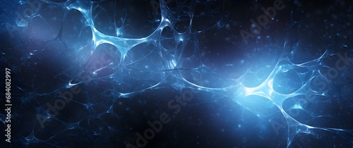 Vibrant Blue and Black Neurons A Close-Up View of the Intricate Network of Brain Cells Generative AI