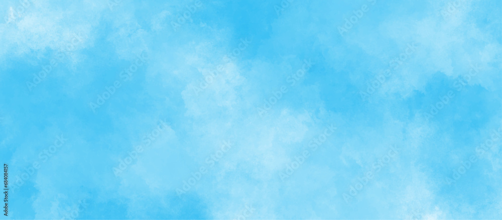 Blue sky is surrounding with tiny white clouds, soft and lovely sky blue watercolor background with clouds, Sky clouds with brush painted blue watercolor texture for presentation and design. Blue sky is surrounding with tiny white clouds, soft and lovely sky blue watercolor background with clouds, Sky clouds with brush painted blue watercolor texture for presentation and design.