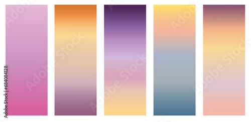 Set of gradients bright, smooth, pastel gradient colors designs for devices, computers and modern smartphone screen backgrounds. Vector illustration. photo