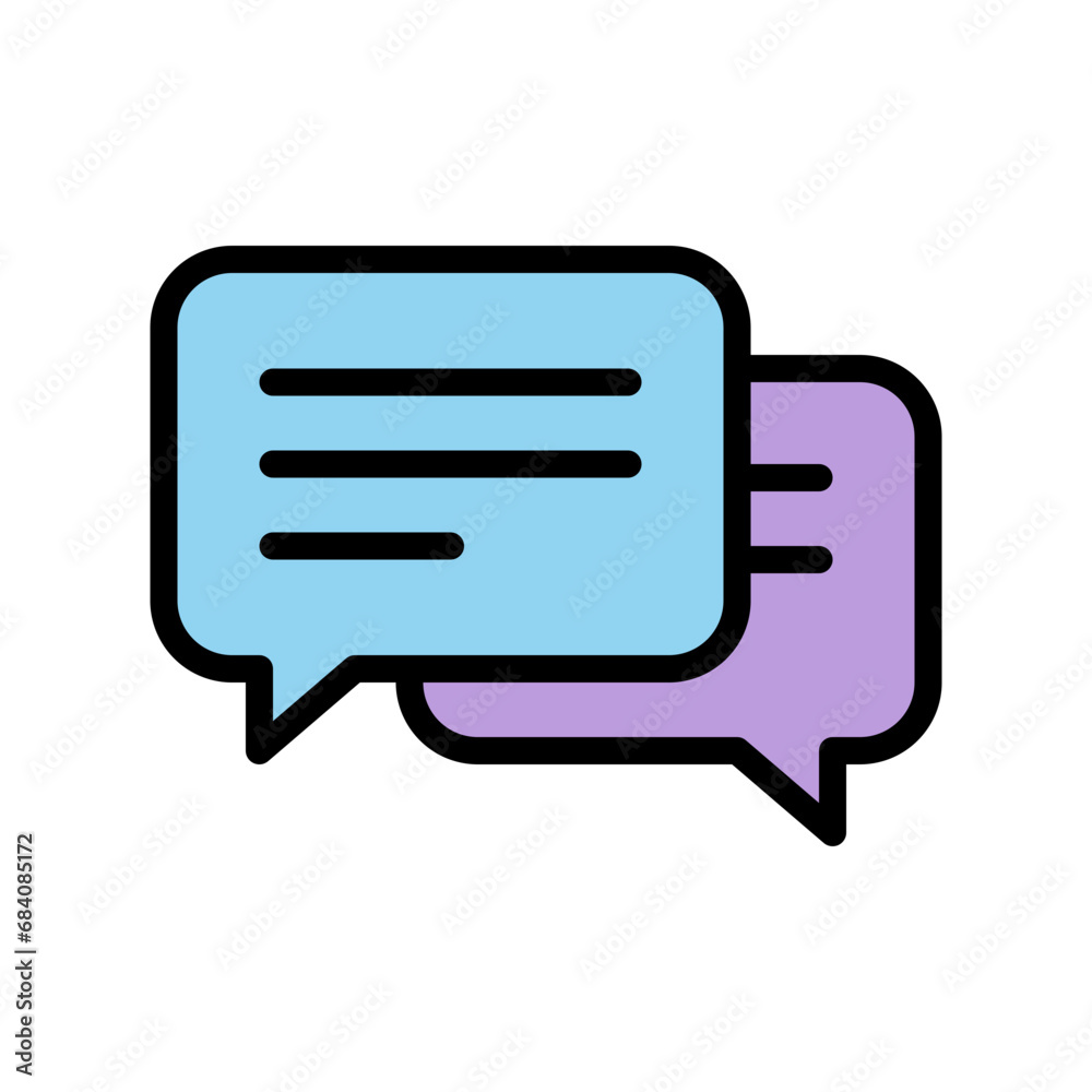 Communication icons in various shapes in flat, line, colored styles. Communication icons in various shapes in flat, line, colored styles.