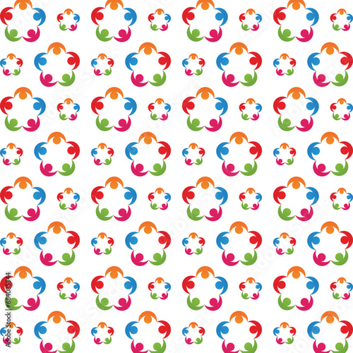 People care colorful realistic seamless pattern trendy vector illustration background