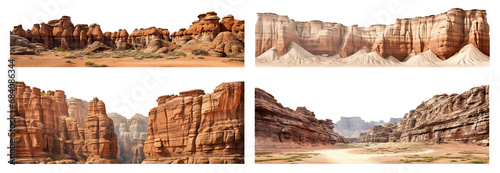 Set of picturesque canyons cut out
