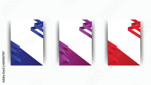 set of banners with ribbons