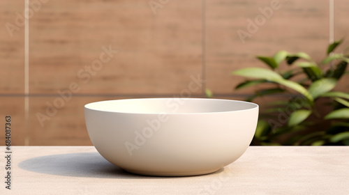 White paper bowl mockup. Generative AI
