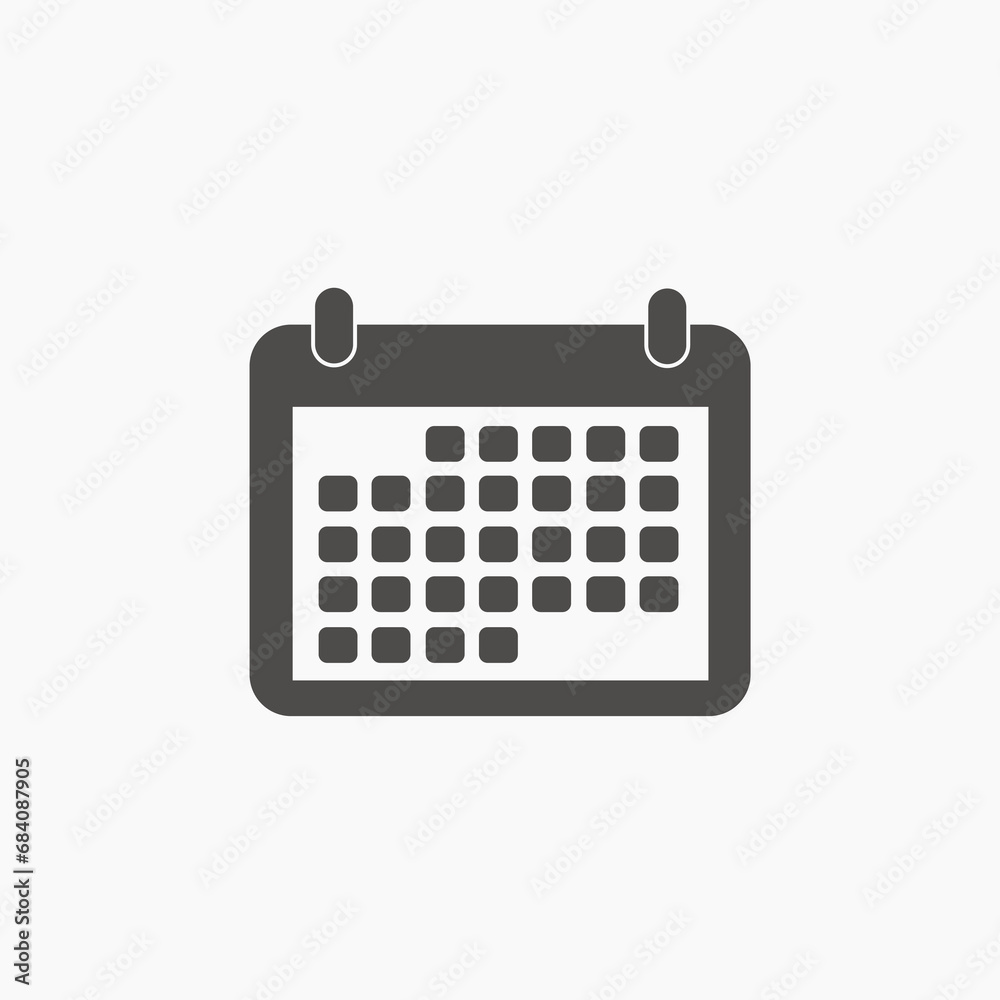 calendar icon vector isolated. day, month, year, time, schedule sign symbol calendar icon vector isolated. day, month, year, time, schedule sign symbol