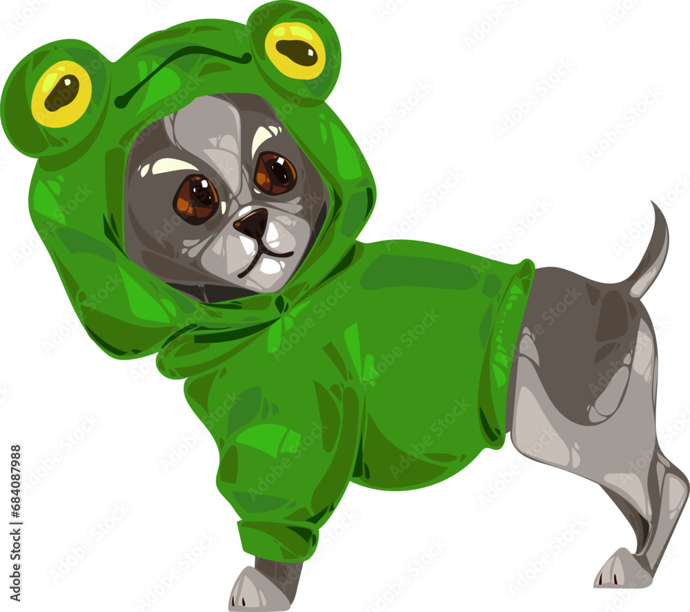 little cute gray chihuahua puppy in froggy coat doggy fashion clipart little cute gray chihuahua puppy in froggy coat doggy fashion clipart