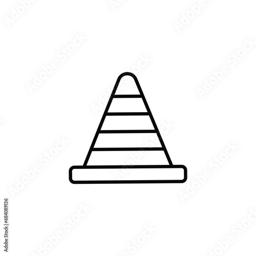 Traffic Cone Icon Vector Design Template