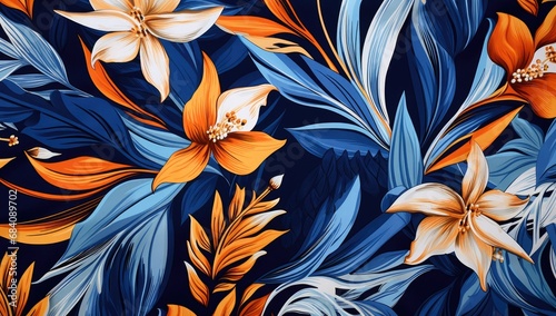 tropical floral seamless pattern