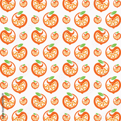 Orange Fresh art illustration seamless pattern colorful trendy vector background