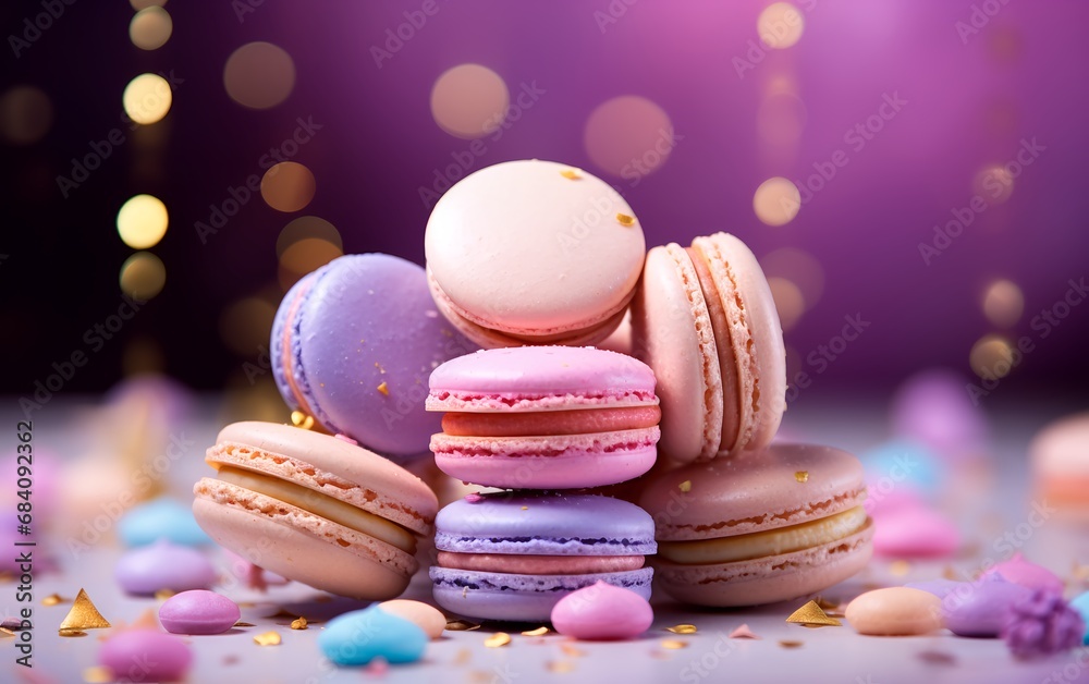 Commercial Shooting of Colorful Macarons Stack Commercial Shooting of Colorful Macarons Stack
